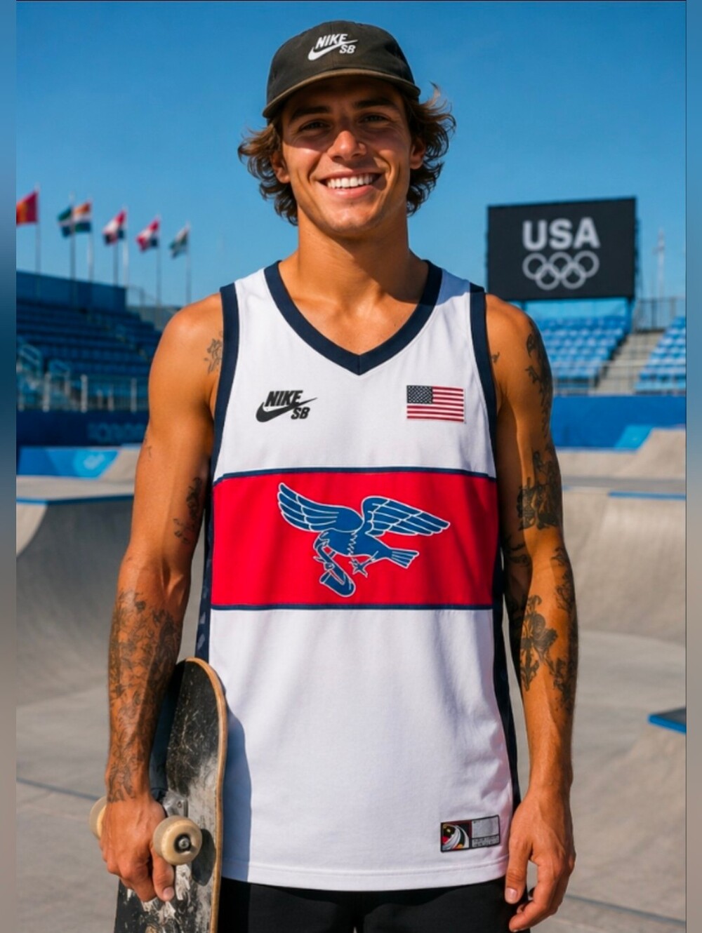 Nike SB USA Team Dri-FIT ADV Olympics Training Jersey  White FZ4073-100 Size XS